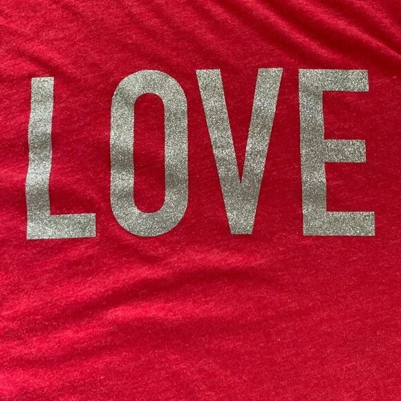 Victoria's Secret M Long Sleeve Sleep Shirt/Tunic/Tee/PJ Red "Love" Graphic 52T - Picture 6 of 10